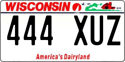 WI license plate 444XUZ