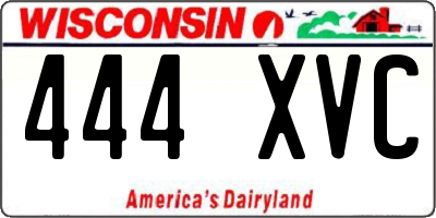 WI license plate 444XVC