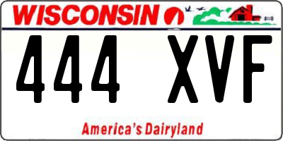 WI license plate 444XVF