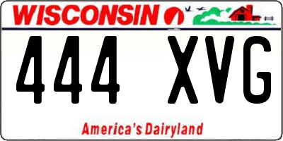WI license plate 444XVG