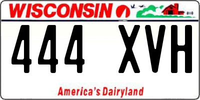WI license plate 444XVH