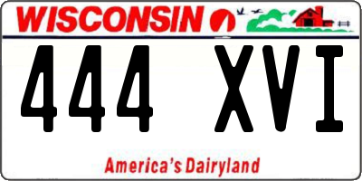 WI license plate 444XVI