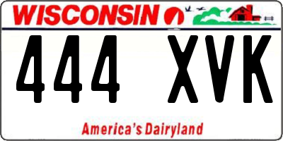 WI license plate 444XVK