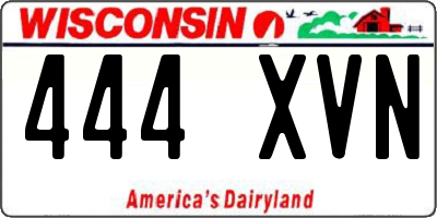 WI license plate 444XVN
