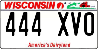 WI license plate 444XVO