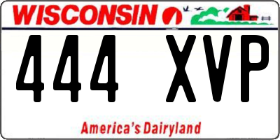 WI license plate 444XVP