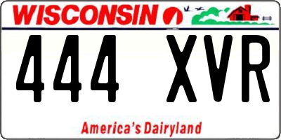 WI license plate 444XVR
