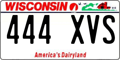 WI license plate 444XVS