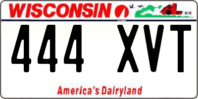 WI license plate 444XVT