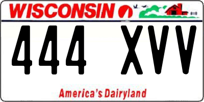 WI license plate 444XVV