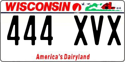 WI license plate 444XVX