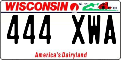 WI license plate 444XWA