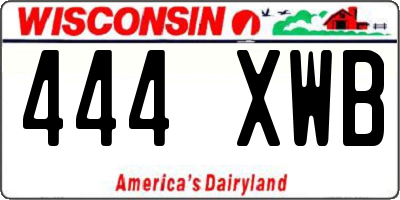 WI license plate 444XWB