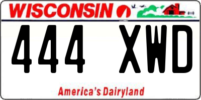 WI license plate 444XWD