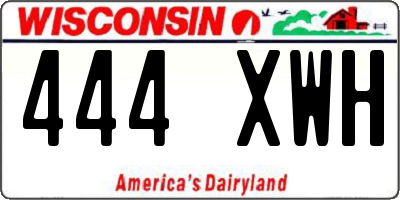 WI license plate 444XWH