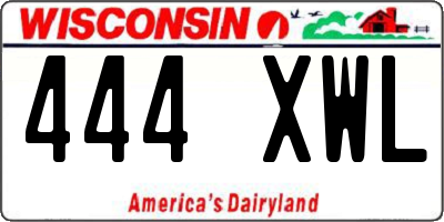 WI license plate 444XWL