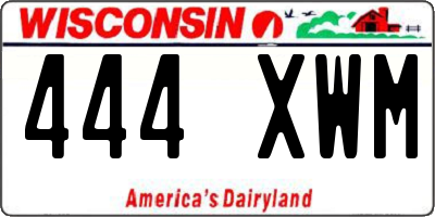 WI license plate 444XWM