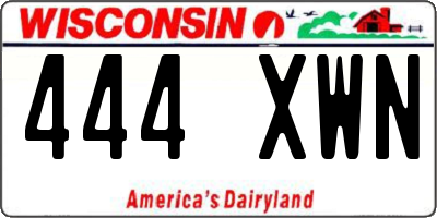 WI license plate 444XWN
