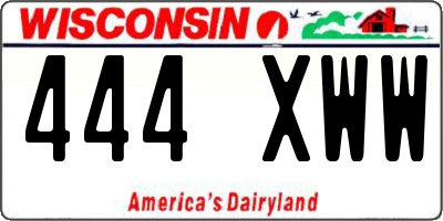 WI license plate 444XWW