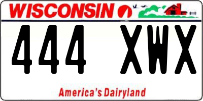WI license plate 444XWX