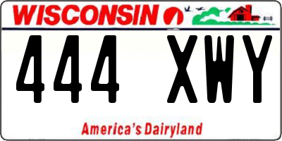 WI license plate 444XWY