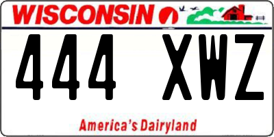 WI license plate 444XWZ