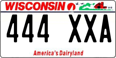 WI license plate 444XXA