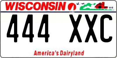 WI license plate 444XXC