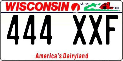 WI license plate 444XXF