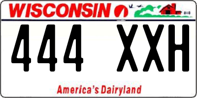 WI license plate 444XXH