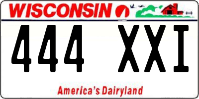 WI license plate 444XXI