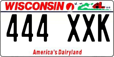 WI license plate 444XXK