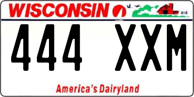 WI license plate 444XXM