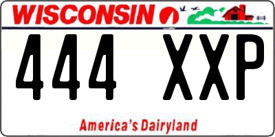 WI license plate 444XXP