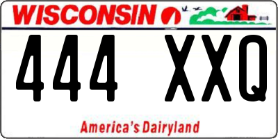 WI license plate 444XXQ