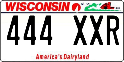 WI license plate 444XXR