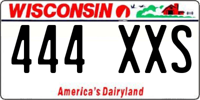 WI license plate 444XXS