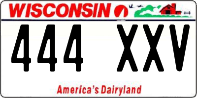 WI license plate 444XXV