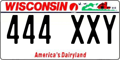 WI license plate 444XXY