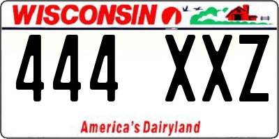 WI license plate 444XXZ