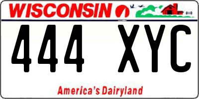 WI license plate 444XYC