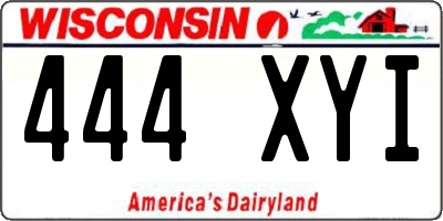 WI license plate 444XYI