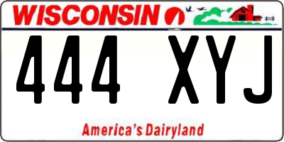 WI license plate 444XYJ