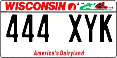 WI license plate 444XYK