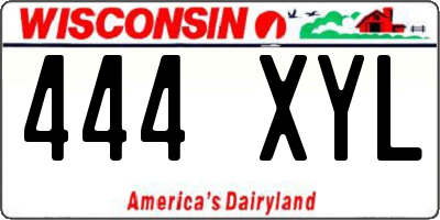 WI license plate 444XYL
