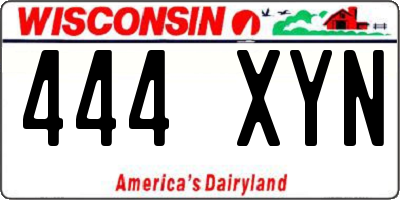 WI license plate 444XYN