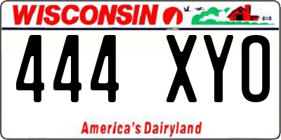 WI license plate 444XYO