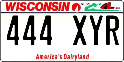 WI license plate 444XYR