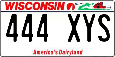 WI license plate 444XYS