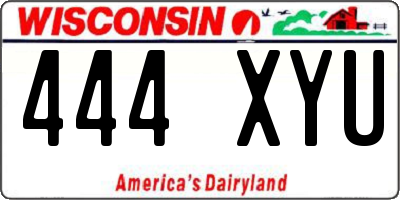 WI license plate 444XYU